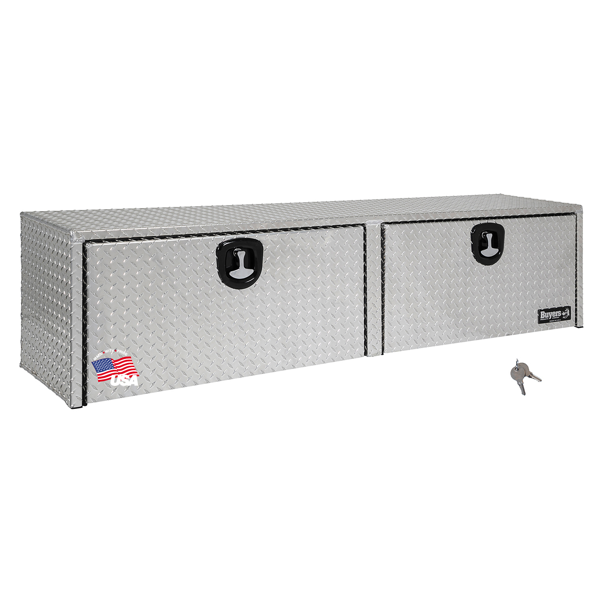 Buyers Products, 72x16x18in. Contractor Topsider Truck Tool Job Storage Box, Width 72 in, Material Aluminum, Color Finish Diamond Plate Silver, Model# 1701563